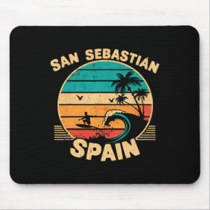 Tapis De Souris San Sestian Espagne Ville Passionnée De Vagues De