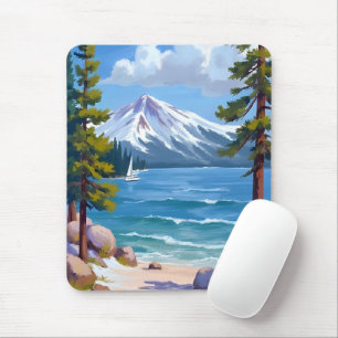 Tapis De Souris Sand Harbour Beach Lac Tahoe Peinture