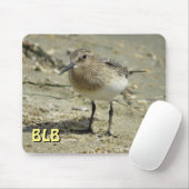 Tapis De Souris Sandpiper sur la plage avec vos initiales Souris (Avec souris)