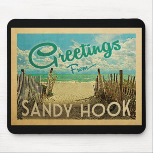 Tapis De Souris Sandy Hook Beach Vintage voyage