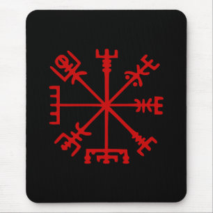 Tapis De Souris Sang Rouge Vegvísir (Viking Compass)