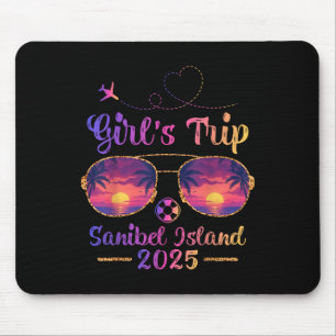 Tapis De Souris Sanibel Island Floride Été Ensoleillé Filles Voyag