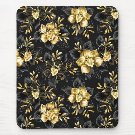 Tapis De Souris Sans couture avec orchidées de bijoux (Devant)