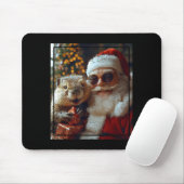 Tapis De Souris Santa And Beaver Selfie Funny Christmas Design (Avec souris)