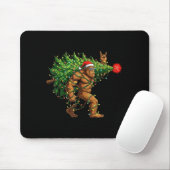 Tapis De Souris Santa Bigfoot Christmas Tree Xmas Lights Funny Sas (Avec souris)