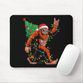 Tapis De Souris Santa Bigfoot Christmas Tree Xmas Lights Sasquatch (Avec souris)