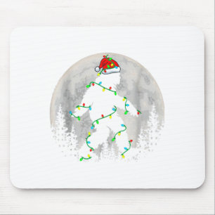Tapis De Souris Santa Bigfoot Sapin de Noël Lumières Xmas Drôle Sa
