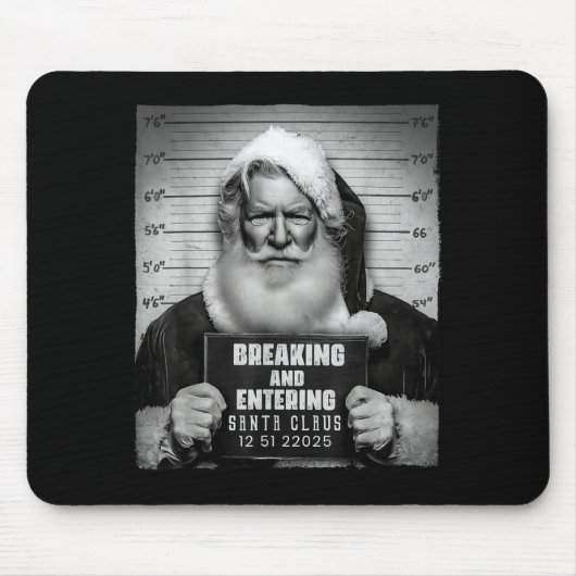 Tapis De Souris Santa Breaking Entering Mugshot Funny Christmas Ho (Devant)
