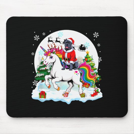 Tapis De Souris Santa Cane Corso Riding Unicorn Reindeer Christmas (Devant)