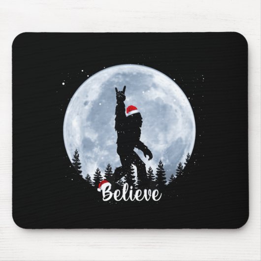 Tapis De Souris Santa Christmas Rock Sasquatch Xmas Girl (Devant)
