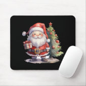 Tapis De Souris Santa Claus And Christmas Tree T Shirt (Avec souris)