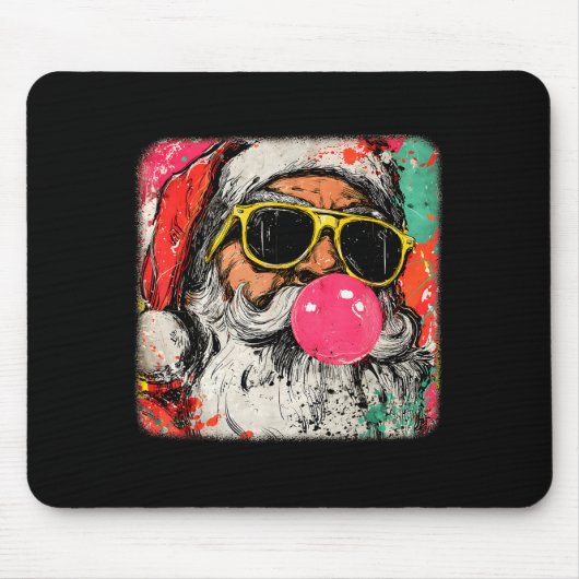 Tapis De Souris Santa Claus Bubble Gum Merry Xmas Painting Men Wom (Devant)