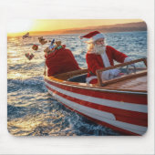 Tapis De Souris Santa Claus Driving a Speedboat (Devant)