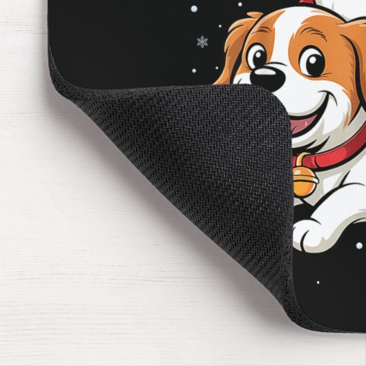 Tapis De Souris Santa Claus Riding Cavalier King Charles Spaniel D (Coin)