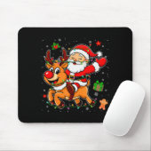 Tapis De Souris Santa Claus Riding Reindeer Merry Christmas Pajama (Avec souris)