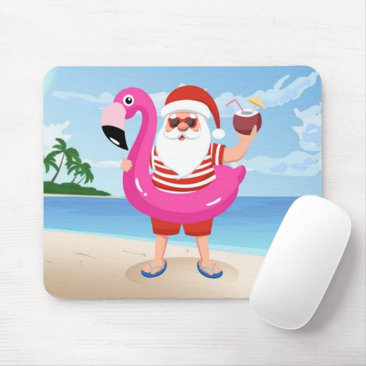 Tapis De Souris Santa Claus with flamingo inflatable ring (Avec souris)