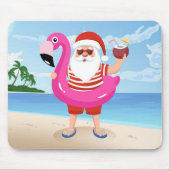 Tapis De Souris Santa Claus with flamingo inflatable ring (Devant)