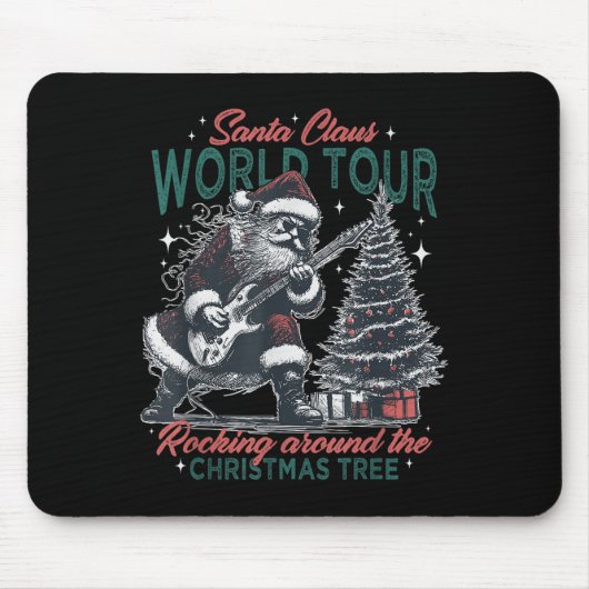 Tapis De Souris Santa Claus World Tour Rocking Around The Christma (Devant)