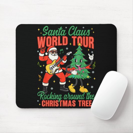Tapis De Souris Santa Claus World Tour Rocking Around The Christma (Avec souris)