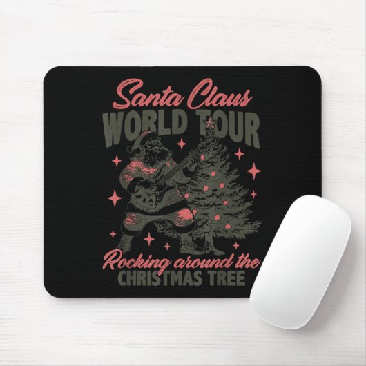Tapis De Souris Santa Claus World Tour Rocking Around The Christma (Avec souris)