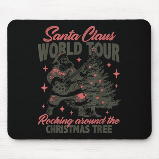 Tapis De Souris Santa Claus World Tour Rocking Around The Christma (Devant)