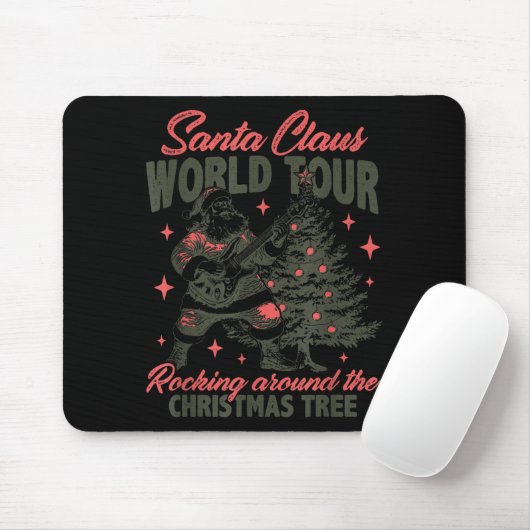 Tapis De Souris Santa Claus World Tour Rocking Around The Christma (Avec souris)