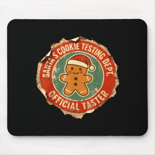 Tapis De Souris Santa Cookie Testing Department Taster Christmas (Devant)