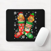 Tapis De Souris Santa Elf Golden Retriever Dog In Christmas Socks (Avec souris)