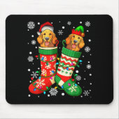 Tapis De Souris Santa Elf Golden Retriever Dog In Christmas Socks (Devant)