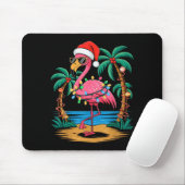 Tapis De Souris Santa Flamingo Christmas Lights Trocal Palms Tree (Avec souris)