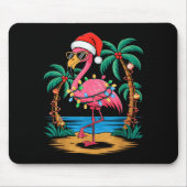 Tapis De Souris Santa Flamingo Christmas Lights Trocal Palms Tree (Devant)