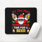 Tapis De Souris Santa It's The Most Wonderful Time For A Beer Funn (Avec souris)