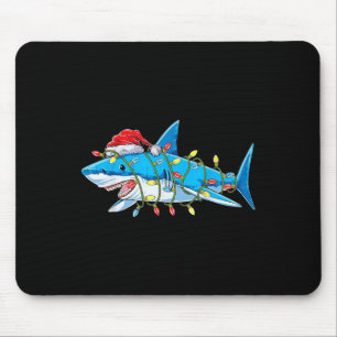 Tapis De Souris Santa Jaws Shark Christmas Lights Merry Sharkmas X
