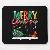 Tapis De Souris Santa Merry Christmas Dachshund Sleigh Dog Lover X (Devant)