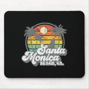 Tapis De Souris Santa Monica Beach Californie Surf Vintage Surfant