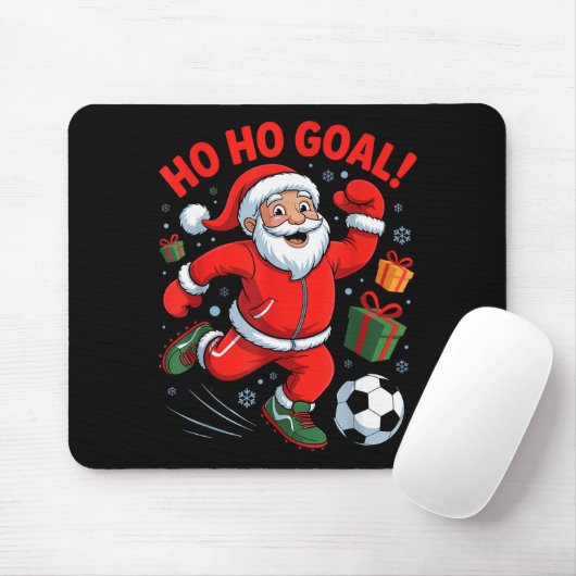Tapis De Souris Santa Playing Soccer Funny Holiday Christmas Xmas (Avec souris)