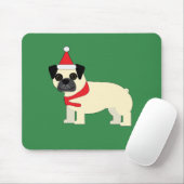 Tapis De Souris Santa Pug (Avec souris)
