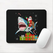 Tapis De Souris Santa Riding Shark Christmas Pajama Cute Ocean Ani (Avec souris)