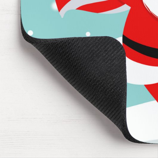Tapis De Souris Santa running with american flag (Coin)