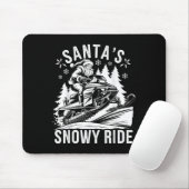 Tapis De Souris Santa Snowmobile Riding Snowmobiling Christmas (Avec souris)