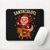Tapis De Souris Santacalotl Santa Claus Cute Axolotl Snow Reindeer (Avec souris)
