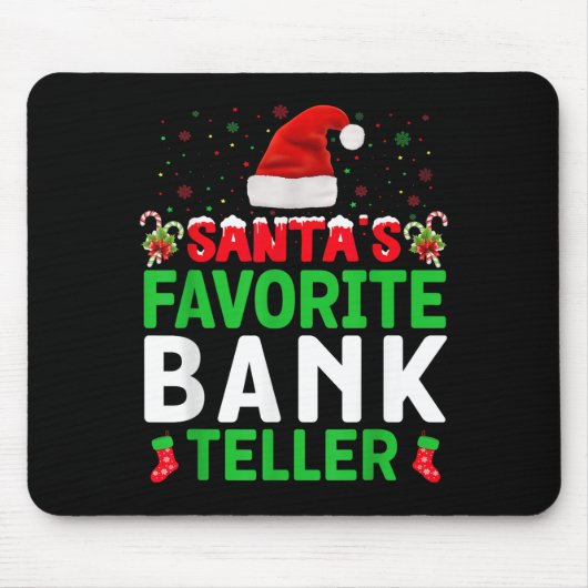 Tapis De Souris Santa's Favorite Bank Teller Christmas Matching Co (Devant)