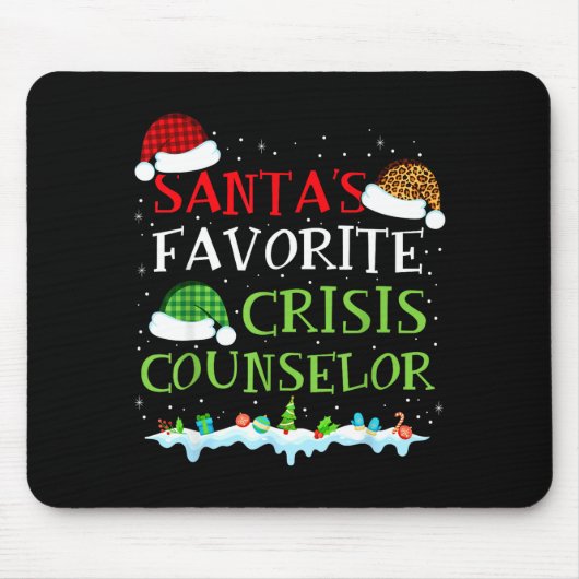 Tapis De Souris Santa's Favorite Crisis Counselor Fun Christmas (Devant)