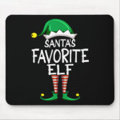 Tapis De Souris Santa's Favorite Elf Fun Christmas Pajama Santa Cl (Devant)