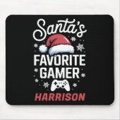 Tapis De Souris Santa's Favorite Gamer Personalized Gaming Xmas (Devant)
