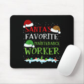 Tapis De Souris Santa's Favorite Maintenance Worker Fun Christmas (Avec souris)