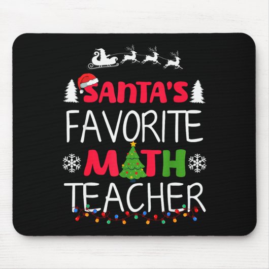Tapis De Souris Santa's Favorite Math Teacher Christmas Mathematic (Devant)