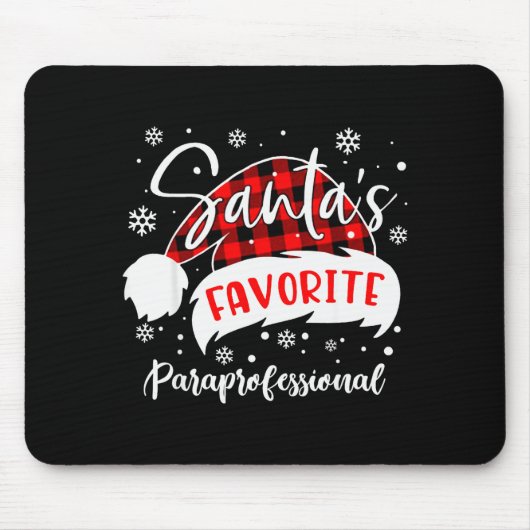 Tapis De Souris Santa's Favorite Paraprofessional Hat Flannel Chri (Devant)
