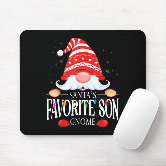 Tapis De Souris Santa's Favorite Son Gnome Matching Christmas Paja (Avec souris)