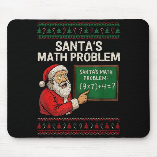 Tapis De Souris Santa's Math Problem 67 Viral Meme Christmas Ugly  (Devant)